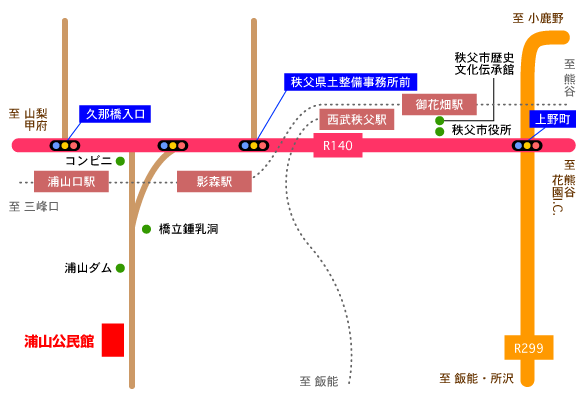 浦山公民館周辺地図